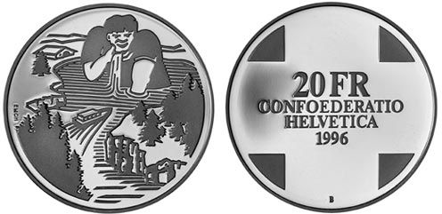 20 Franken Gedenkmünze 1996 Riese Gargantua