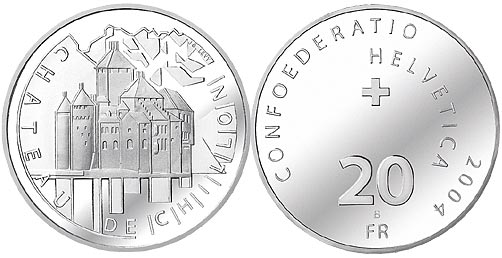20 Franken Gedenkmünze 2004 Schloss Chillion