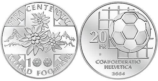 20 Franken Gedenkmünze 2004 FIFA