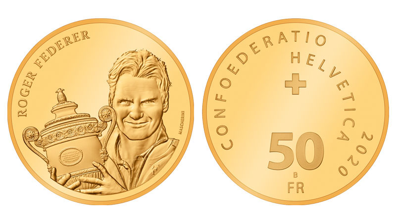 50 Franken Gedenkmünze 2020 Roger Federer